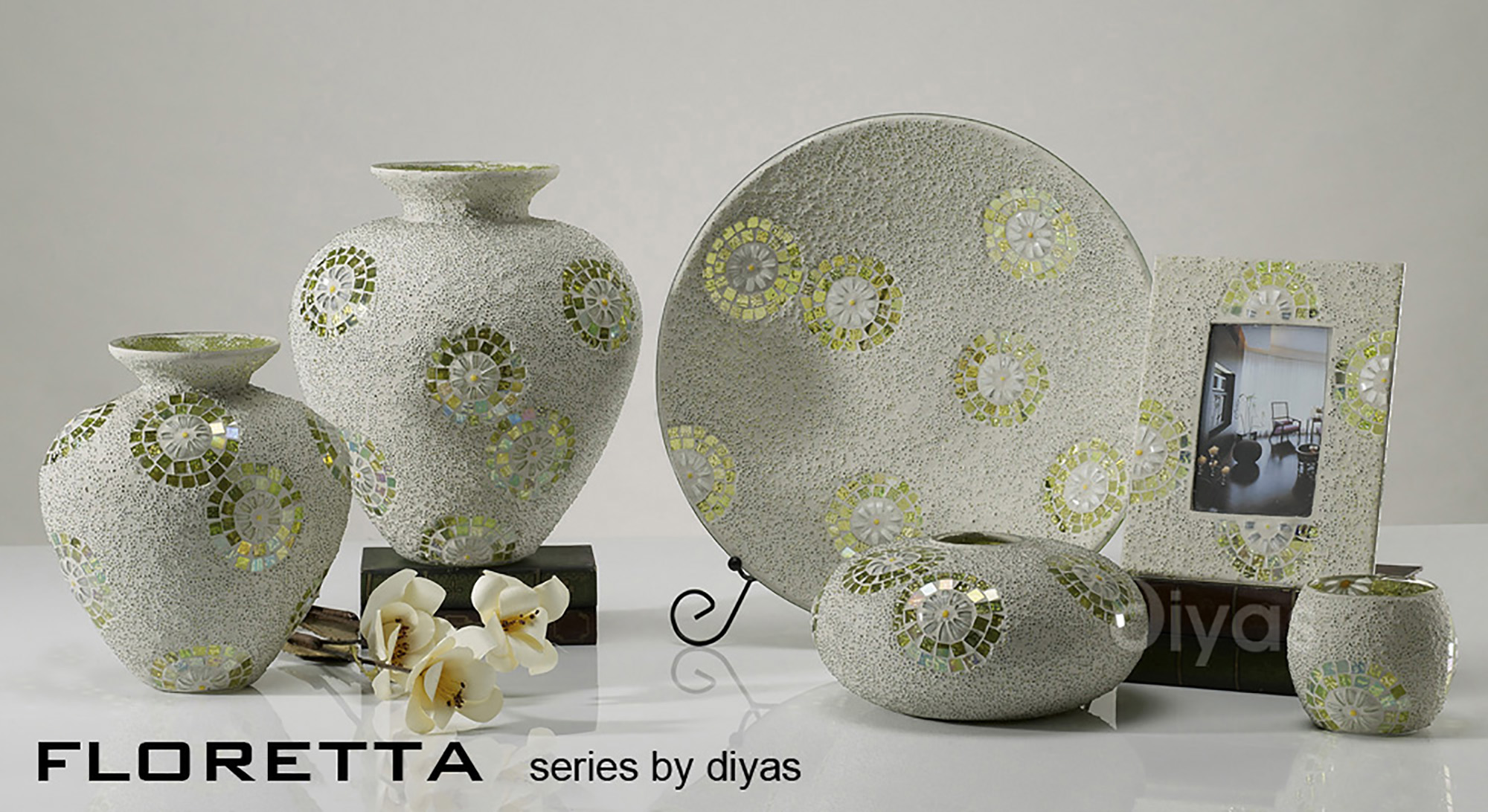 Floretta Mosaic Art Glassware Diyas Home Tea Light Holders